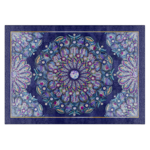 Blaue Rosette Schneidebrett