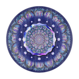 Blaue Rosette Schneidebrett