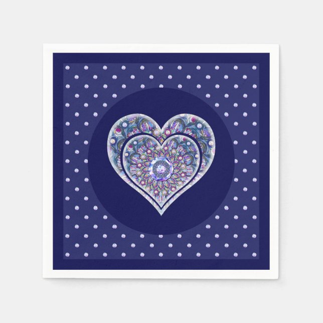 Blaue Rosette Serviette (Vorderseite)