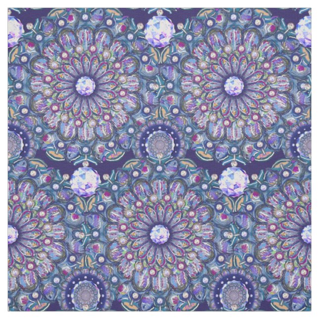 blaue Rosette Stoff (Muster)