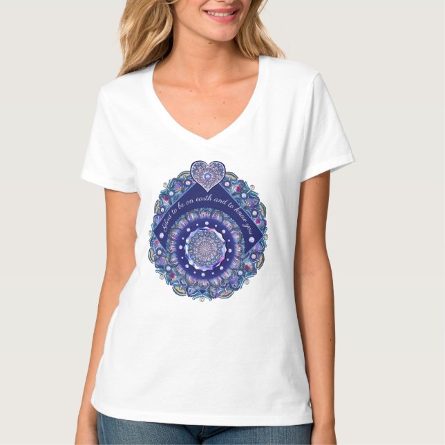 Blaue Rosette T-Shirt (Vorderseite)