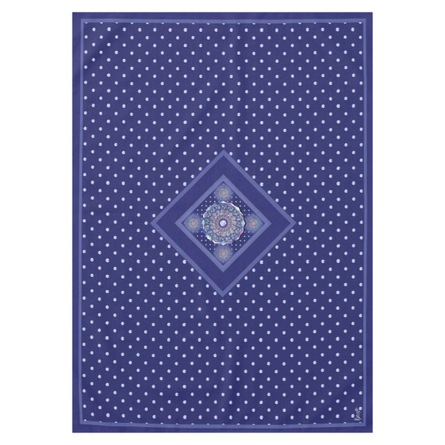 Blaue Rosette Tischdecke (Vorderseite)