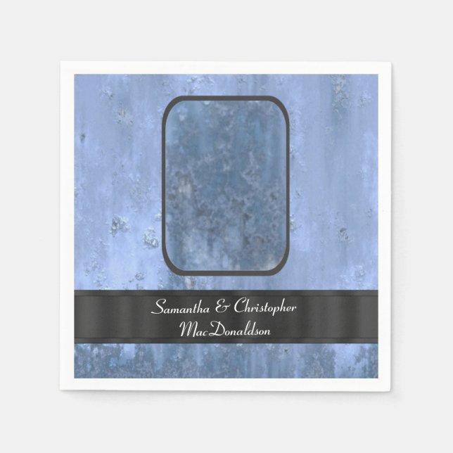 Blaue Rostmetall Serviette (Vorderseite)