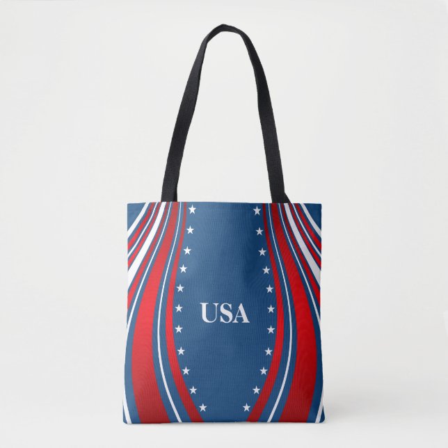 Blaue Rot-Amerikanische Flagge Tasche (Vorderseite)
