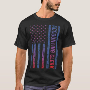 Blaue Rote Amerikanische Flagge Buchhalter T-Shirt