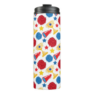 Blaue Rote Gelbe Sterne Cheerleader Megaphon Pom Thermosbecher
