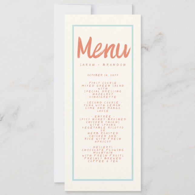 Blaue rote Handschrift Typografie Retro Wedding Me Einladung (Vorderseite)