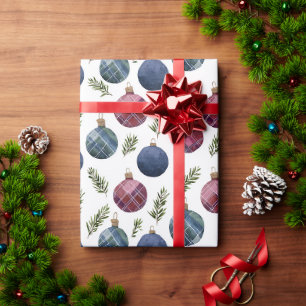 Blaue Rote Land Weihnachtsdekorationen Geschenkpapier