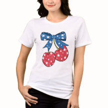 blaue rote patriotische Kirschen mit Schleife