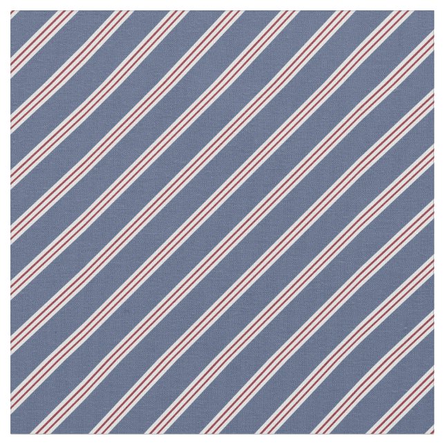 Blaue & Rote Streifen Stoff (Nahaufnahme)