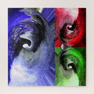 Blaue, rote und grüne Planeten Kunst
