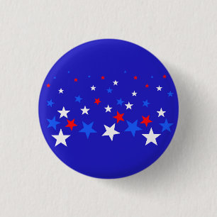 Blaue, rote und weiße Sternmuster Button