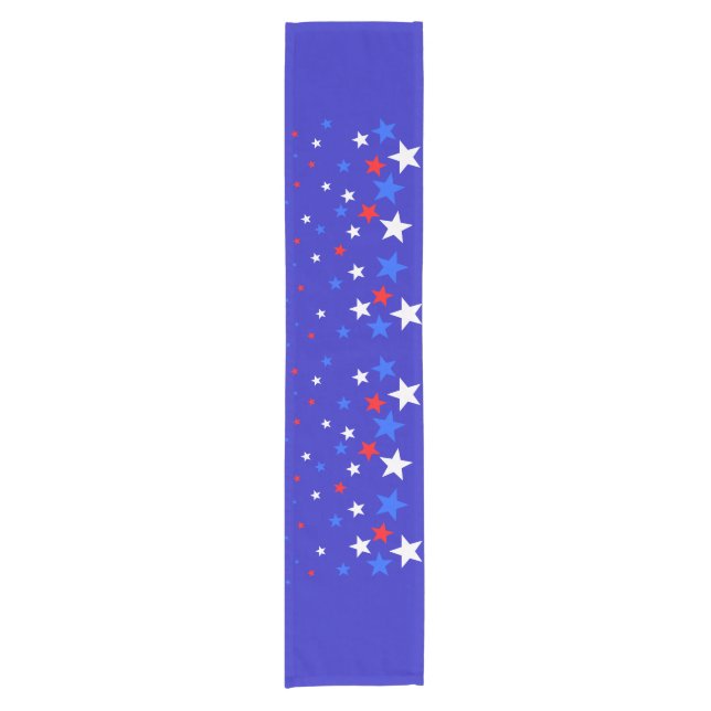 Blaue, rote und weiße Sternmuster Kurzer Tischläufer (Vorderseite)
