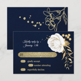Blaue RSVP-Karte RSVP Karte