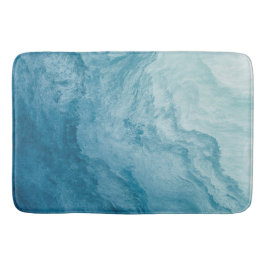 Blaue Ruhe im Ozean Waves Natur Abstrakte Kunst Badematte