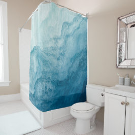 Blaue Ruhe im Ozean Waves Natur Abstrakte Kunst Duschvorhang