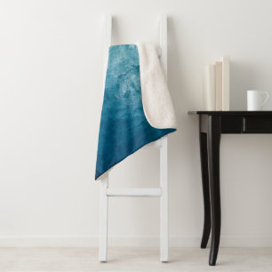 Blaue Ruhe im Ozean Waves Natur Abstrakte Kunst Sherpadecke