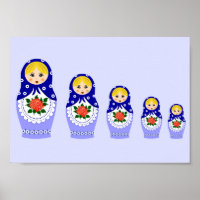 Blaue Russische Matryoshka-Nistpuppen