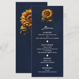 Blaue Rustikale Hochzeitskarte Menükarte