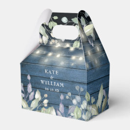 Blaue, rustikale Holzwinger-Hochzeit Geschenkschachtel