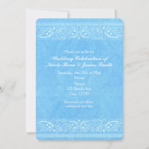 Blaue Rustikale Paisley Land Hochzeit im Western S Einladung