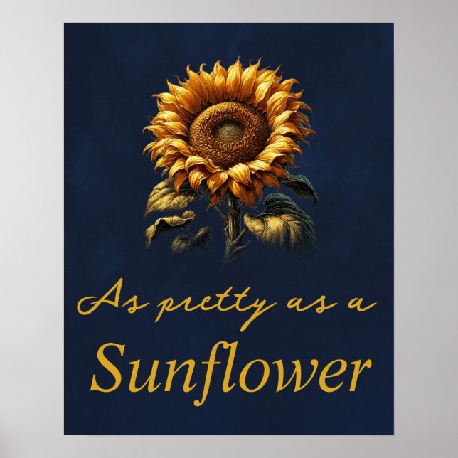Blaue Rustikale Sonnenblume  Poster (Vorne)