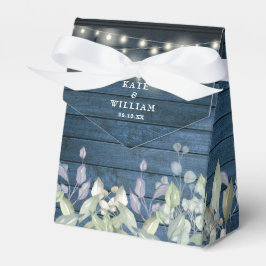 Blaue Rustikale Streichellichtblende in Grünblätte Geschenkschachtel