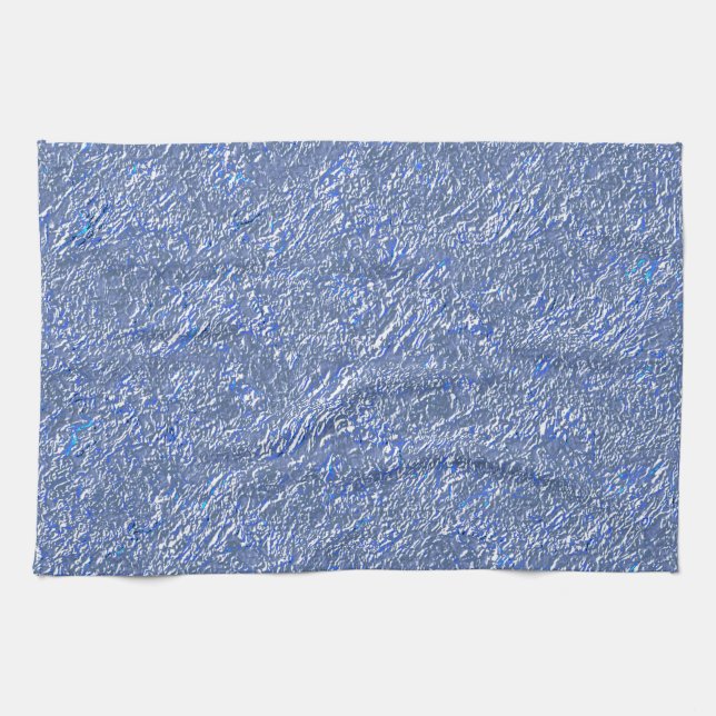 Blaue rustikale Textur mit Silbereffekt Geschirrtuch (Horizontal)