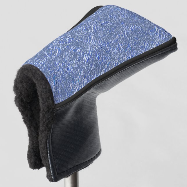 Blaue rustikale Textur mit Silbereffekt Golf Headcover (3/4 Vorderseite)