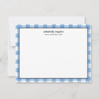 Blaue Rustikale Wasserfarbe Buffalo Karo Monogramm