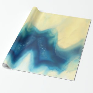 Blaue Sahneachat Geode Edelstein-Kristall-Muster Geschenkpapier