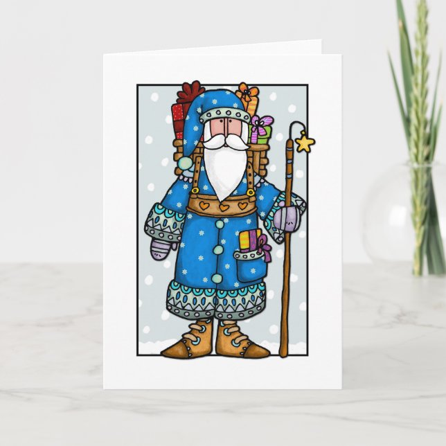 blaue Sankt Feiertagskarte (Vorderseite)