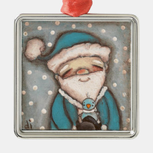 Blaue Sankt - Verzierung Silbernes Ornament
