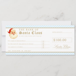 Blaue Santa-Scheck-Geschenkgutschein-Karte Einladung