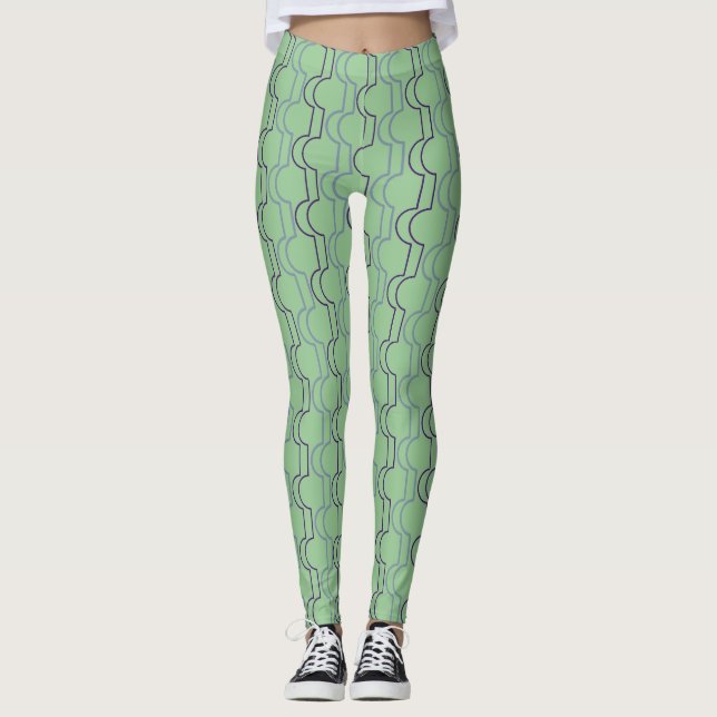 Blaue Scallops Leggings (Vorderseite)