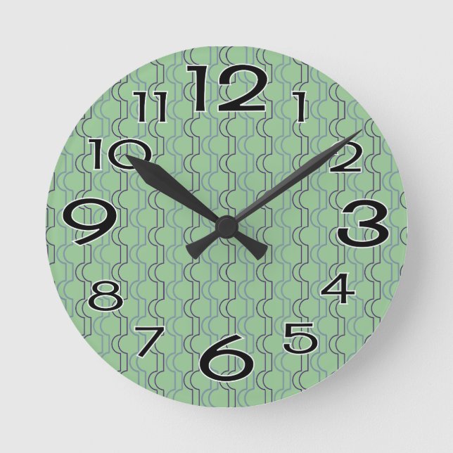 Blaue Scallops Runde Wanduhr (Vorderseite)