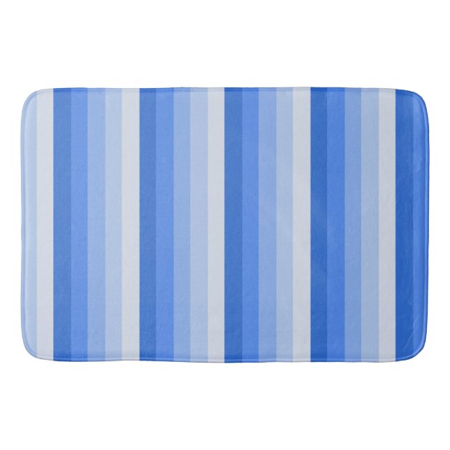 Blaue Schattenstreifen Badematte (Vorderseite)