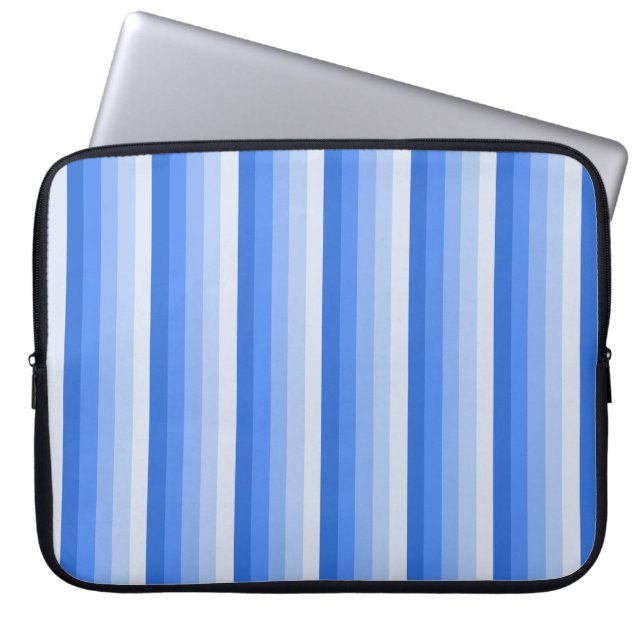 Blaue Schattenstreifen Laptopschutzhülle (Vorderseite)