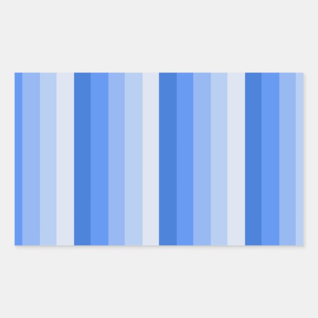 Blaue Schattenstreifen Rechteckiger Aufkleber (Vorderseite)