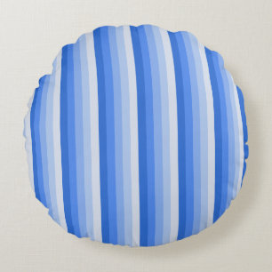 Blaue Schattenstreifen Rundes Kissen