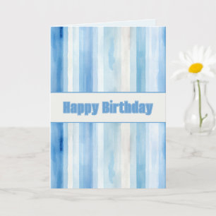 Blaue Schattierungen Abstrakter Geburtstag Karte