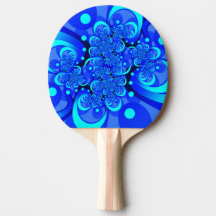 Blaue Schattierungen Moderne Abstrakte Fraktal-Kun Tischtennis Schläger