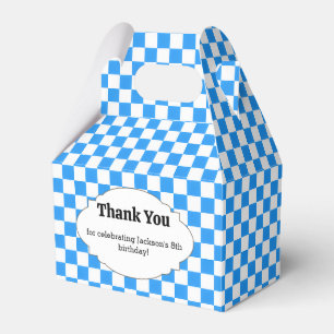 Blaue Scheckbrett-Giebel-Geschenkbox Geschenkschachtel