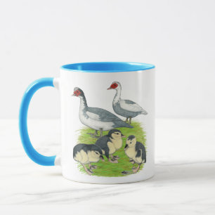 Blaue Schecken Moschusenten-Familie Tasse