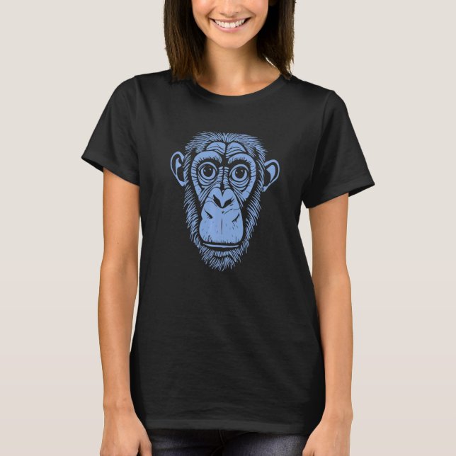 Blaue Schimpanse Ape Nicht Affe Niedlicher Schimme T-Shirt (Vorderseite)