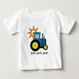 Blaue Schlag-Schlag-Traktor-T-Shirts und Geschenke Baby T-shirt
