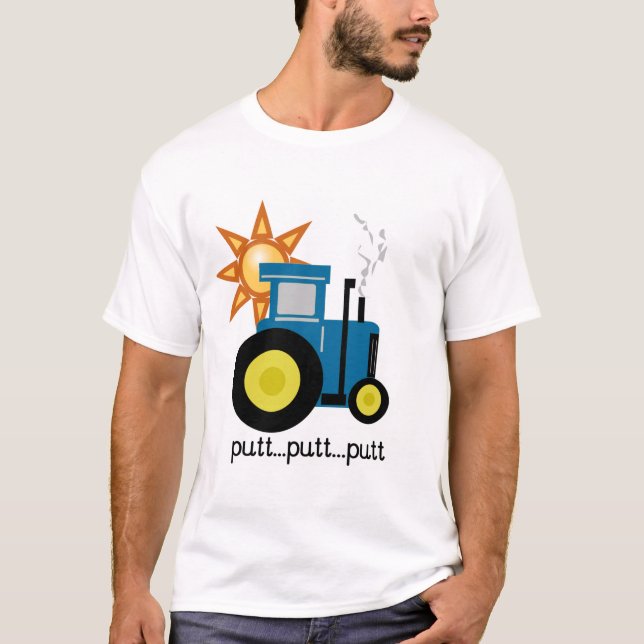 Blaue Schlag-Schlag-Traktor-T-Shirts und Geschenke T-Shirt (Vorderseite)