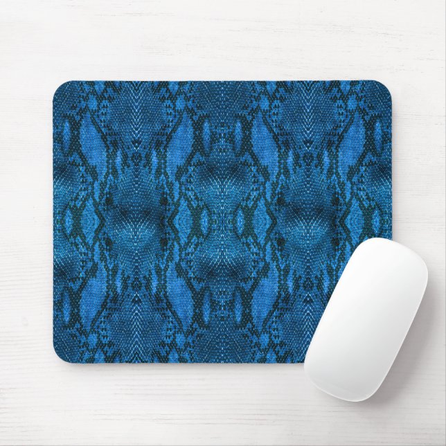 Blaue Schlangenhaut-Mauspad Mousepad (Mit Mouse)