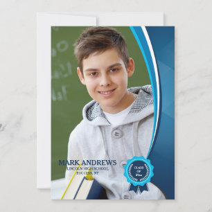 Blaue-Schleife-Absolventen-Fotoankündigung Ankündigung