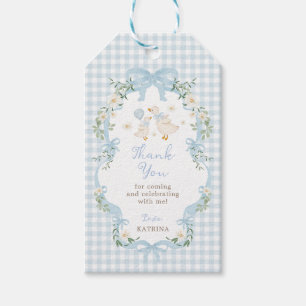 Blaue Schleife Alberne Gans Baby Shower Danke Geschenkanhänger